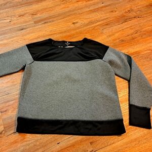Athleta XL Black Gray Color Block Elevated Sweatshirt